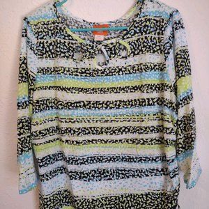 Hearts of Palm Petite Women's Embellished Multi-Color Top Size: PXL (Petite)